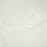Bonnyshow  Lace Sheer Spliced Women Camisole Tops Summer Sweet Chic Fashion Sexy Slim Fit New Trendy Solid Blouses