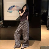 Bonnyshow  Summer Womens Leisure and comfortabel Loose T-shirt And Wear Floor Length Pants Fashion Two Piece Sets