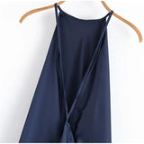 Bonnyshow  Summer Halter Backless Solid Silk Dresses Sleeveless Satin Minimalist 2025 Summer Elegant Evening Vestido Beach Party Lady Robe