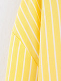 Bonnyshow  Women Oversize Yellow Striped Shirt Front Patch Pocket Long Sleeve Lapel Collar Streetwear Blouse Loose Lady Shirts