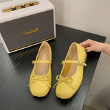 Bonnyshow  Designer Spring Women Mary Jane Shoes Fashion Square Toe Ladies Comfort Soft Sole Flats Women's Comfort Ballerinas Shoes