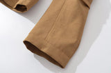 Bonnyshow  Women Batwing Sleeve Waist Cinched Autumn Jacket Front Zipper Lapel Collar Casual Streetwear Coat