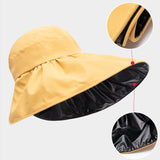 Bonnyshow Summer Women Sun Hat Wide Brim Empty Top Fisherman Cap for Female Lady Outdoor Sunshade Bucket Hats Foldable Panama Caps