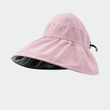 Bonnyshow Summer Women Sun Hat Wide Brim Empty Top Fisherman Cap for Female Lady Outdoor Sunshade Bucket Hats Foldable Panama Caps