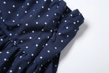 Bonnyshow  Low-Neck Polka Dots Women Two-Piece Set Halter Sleeveless Backless Mini Top+Multi-Layered Ruffles Sweet Bottoms Suits