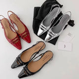 Bonnyshow  Designer Summer Cover Toe Women Sandals Fashion Butterfly-knot Dress Shoes Women's Low Heel Stripper Party Sandalias