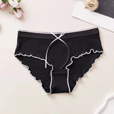 Bonnyshow Solid Color Sexy Women's Panties Cotton Comfortable Women's Underwear Home Erotic Soft Female Lingerie Seamless Underpants