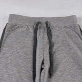 Bonnyshow  Grey Loose Straight Sweatpants Streetwear y2k Lace-up Low Rise Side Striped Stitching Casual Pants Women Harajuku Capris