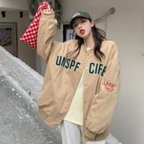 Bonnyshow  Baseball Uniform Jacket Women Autumn New Retro Korean Version Versatile Harajuku Style Loose Slim Long-Sleeved Top