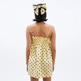 Bonnyshow  New Fashion Black polka dots Kawaii Hottie Casual Sleeveless camisole Suspender Dress Summer Beach Party Dress Vestidos
