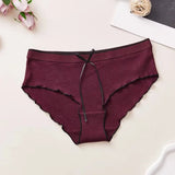 Bonnyshow Solid Color Sexy Women's Panties Cotton Comfortable Women's Underwear Home Erotic Soft Female Lingerie Seamless Underpants