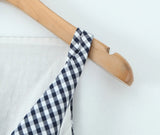 Bonnyshow  plaid shirt women sleeveless V-neck buttons down chic shirt cotton spring summer tops