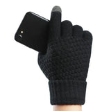 Bonnyshow Women Men Warm Winter Touch Screen Gloves Stretch Classical Knit Mittens Wool Full Finger Outdoor Cycling Driving Glove