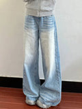 Bonnyshow Y2k Vintage Baggy Jeans Woman Korean Fashion Denim Pants Harajuku Streetwear Kpop Casual Trousers Japanese Style Spring