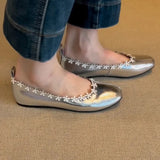 Bonnyshow  Fashion Shallow Women Ballet Flats Shoes Casual Female Slip On Footwear Designer Shallow Women Comfort Soft Sole Flats Shoes