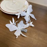 Bonnyshow White Butterfly Hair Clips Girls Sweet Fairy Chiffon Butterflies Hairpin Barrettes Women Headwear Trendy Hair Accessories