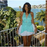Bonnyshow  Sexy Glitter Lace Up Knitted Halter Top Women Vintage Solid Sleeveless Backless Shiny Hollow Out Tops Lady New Chic Streetwear