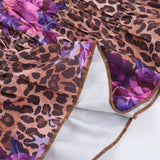 Bonnyshow  Floral Leopard Print Mini Skirt Set Backless Strapless Top Y2K Chic Two-Piece Outfit For Women Summer Casual Beachwear