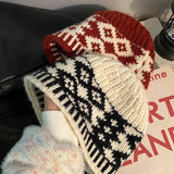 Bonnyshow Winter Women Knitted Hat Korean Warm Beanies Cap Vintage Harajuku Woolen Crochet Hats Lady Girl Pullover Caps
