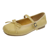 Bonnyshow  Designer Spring Women Mary Jane Shoes Fashion Square Toe Ladies Comfort Soft Sole Flats Women's Comfort Ballerinas Shoes