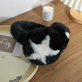 Bonnyshow Star Fluffy Ear Muffs Women Outdoor Cold Proof Ear Cover Warm Winter Headphones Earplugs Cold Protection Winter Accessoriess