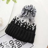 Bonnyshow Winter Knit Beanies for Women Colorful Pompom Thick Warm Pullover Hats Anti-Cold Outdoor Windproof Woolen Caps Bonnet