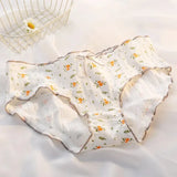 Bonnyshow M-XL Cotton Panties Women's Underwear Panty Fashion Floral Comfort Briefs Mid Waist Seamless Underpants Female Lingerie