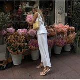 Bonnyshow  Elegant Solid Vest Skirt Women Outfit Casual O-neck Button Sleeveless Top Hip Package Skirts 2025 Summer Fashion Lady Set