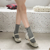 Bonnyshow  Fashion JK Women Mary Jane Shoes Ladies Causal Shallow Butterfly-knot Shoes Spring Autumn Female Leather Shoes