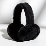Bonnyshow Women Wool Earmuffs Solid Plush Warm Outdoor Skiing Cycling Windproof Cold-Proo Ffluffy Ear Muffs Women Men Earflap Winter