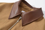 Bonnyshow  Women Batwing Sleeve Waist Cinched Autumn Jacket Front Zipper Lapel Collar Casual Streetwear Coat