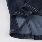 Bonnyshow  Retro Workwear Pocket Shirt Fashion Streetwear Women Y2K Button Up Tee Dark Blue Short Sleeve Fitted Crop Top Lady