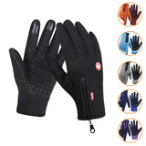 Bonnyshow New Winter Gloves Men Women Touch Cold Waterproof Motorcycle Cycle Gloves Male Outdoor Sports Plus Velvet Warm Running Ski Glove