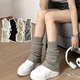 Bonnyshow 57cm Sweet Japanese Lolita Leg Warmers Women Ankle Warmer for Girls Gothic Long Socks Y2K Thin Knitted Cosplay Heap Heap Socks