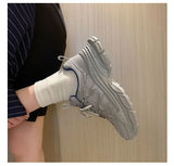 Bonnyshow  Spring Autumn New Women's Mesh Shoes Breathable thick soled non slip footwear Fashion white sneakers casual comfort ladies shoes