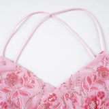 Bonnyshow  Fashion Beading Floral Print Sequin Slim Fit Sexy Y2k Women Camisole Tops Backless Embroidered Design Blouses