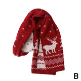 Bonnyshow Santa Claus Knitted Red Scarf Women's Autumn And Winter Warm Korean Version Student Versatile New Year Gift Scarf Couple