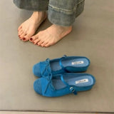 Bonnyshow  Women's Bow Toe Half Slippers Summer Non-Slip Inner Heightening Mary Jane Shoes for Women Soft Soled Breathable Sandals Slippers