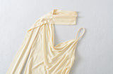 Bonnyshow  5 color 2025 Summer Halter Collar Bandage Camis Women Single Shoulder Irregular Short Tank Tops Backless Sexy Slim Crop Top Tees