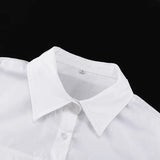 Bonnyshow  Casual Shirt Dress For Women Lapel Folds Short Dress Loose High Waist A-line Dress Buttons 2025 New Female White Dresses