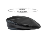 Bonnyshow Vintage PU Leather Beret Hat Women Autumn Winter Warm Octagonal Cap Elegant Solid Color Female Lady Painters Caps