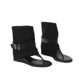 Bonnyshow  Spring Autumn Clip Toe Women Ankle Boots Fashion Internal elevation Shoes Ladies Belt Buckle Sandalias Booties