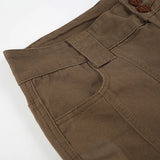 Bonnyshow  Basic Aesthetic Casual Slim Denim Pants Low Waisted Fashion Y2K Jeans Streetwear Button Pockets Cotton Bottoms