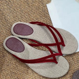 Bonnyshow  Weave Flip Flops Women Slippers Summer Beach Casual Flats Sandals Female Elegant Soft Comfortable Slides Ladies Shoes New 2025