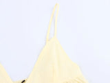 Bonnyshow  Sexy Adjustable Spaghetti Straps V Neck Embroidery Camis Women Yellow Holiday Summer Tops 2025 Streetwear Crop Top