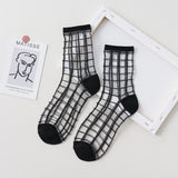 Bonnyshow 5 pairsFashion Kawaii Women Socks Sexy Lace Mesh Fishnet Socks Mixed Transparent Stretch Elasticity Ankle Net Yarn Thin Sox