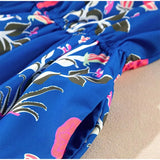 Bonnyshow  Casual Print Women Mid Dress 2025 Summer Puff Short Sleeve O-neck Button Pleated Female Dresses Fashion Pocket Lady Robe