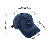 Bonnyshow Summer Denim Baseball Cap for Women Retro Letter Snapback Hat Korean Washed Cotton Lady Girls Duck Tongue Hats