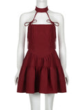Bonnyshow  Bow Sexy Solid Women's Evening Gown Summer Elegant Chic Clubwear Party Dress Aesthetic Retro Fashion Outfits