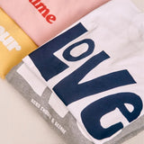 Bonnyshow Big Love Letters Printing Women White Graphic Tees Summer Short Sleeve Loose Cotton O Neck Tops Ins Fashion 90s Chic T Shirts